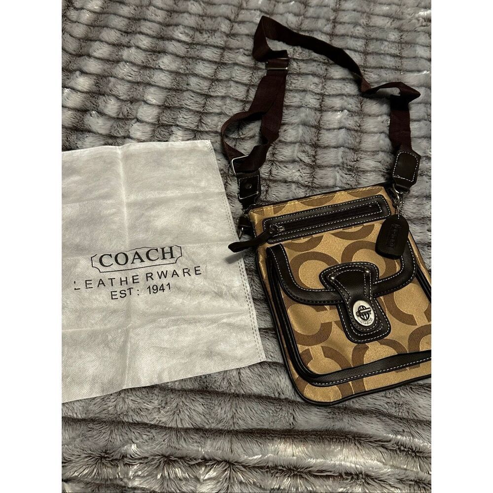 NWOT Coach Brown and Tan Crossbody Bag with bag